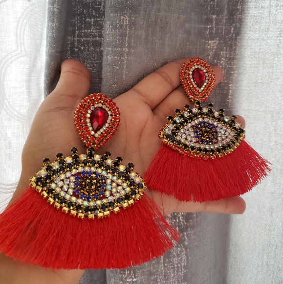 Eye drop tassel drop earrings women , new jewelry - Picture 2 of 7